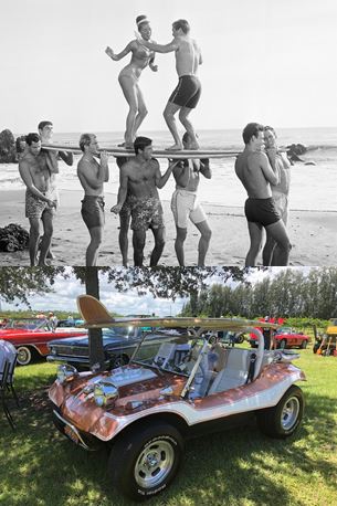 A HOT RODDIN BEACH PARTY & 10 YEAR ANNIVERSARY CELEBRATION WITH CAR SHOW & 2 BEACHIN' BANDS: 6'  SWELL AND THE BEACHLAND BAND!